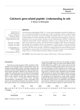 Calcitonin Gene-Related Peptide: Understanding Its Role S