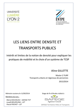 Les Liens Entre Densite Et Transports Publics