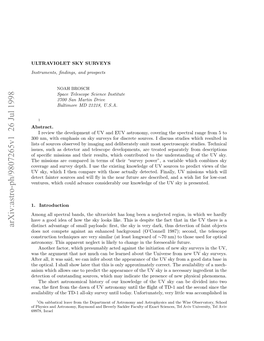 UV SKY SURVEYS 3 Calculated with the Codes of Fioc & Rocca-Volmerange (Leitherer Et Al