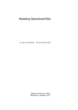 Modeling Operational Risk