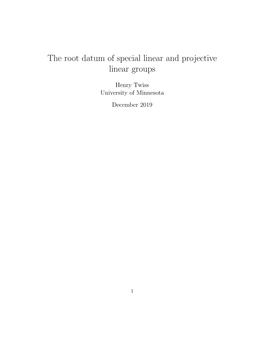 The Root Datum of Special Linear and Projective Linear Groups