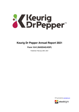 Keurig Dr Pepper Annual Report 2021