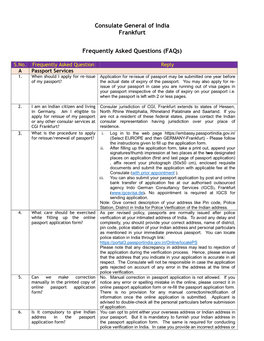 Faqs on Consular Services