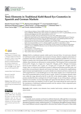 Toxic Elements in Traditional Kohl-Based Eye Cosmetics in Spanish and German Markets