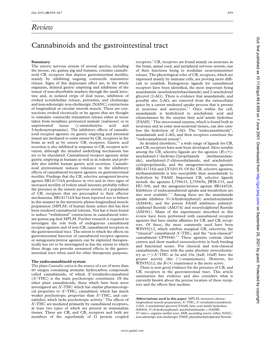 Review Cannabinoids and the Gastrointestinal Tract