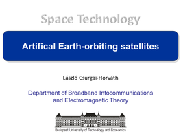 Artifical Earth-Orbiting Satellites