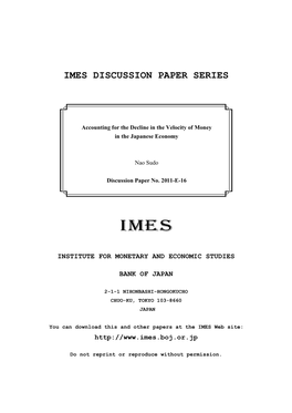 Accounting for the Decline in the Velocity of Money in the Japanese Economy