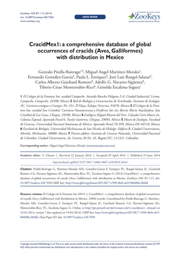 Aves, Galliformes) with Distribution in Mexico