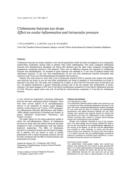 Clobetasone Butyrate Eye Drops Effect on Ocular Inflammation and Intraocular Pressure