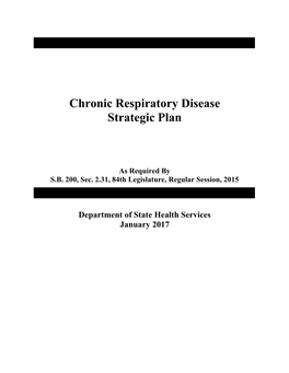 Chronic Respiratory Disease Strategic Plan, January 2017