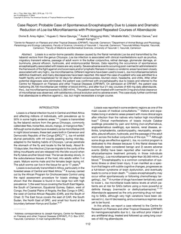 Probable Case of Spontaneous Encephalopathy Due to Loiasis and Dramatic Reduction of Loa Loa Microﬁlariaemia with Prolonged Repeated Courses of Albendazole