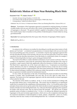 Relativistic Motion of Stars Near Rotating Black Hole