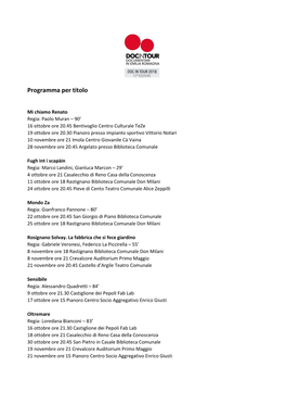 Programma Per Titolo