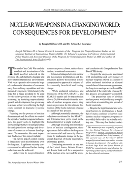 Nuclear Weapons in a Changing World: Consequences for Development*