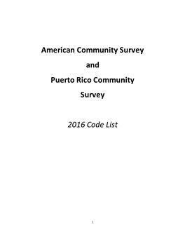 American Community Survey and Puerto Rico Community Survey