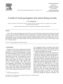 A Model of Virtual Geomagnetic Pole Motion During Reversals