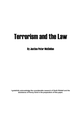 Terrorism and the Law