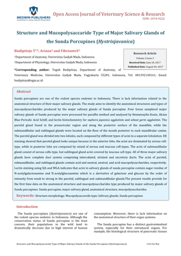 Structure and Mucopolysaccaride Type of Major Salivary Glands of the Sunda Porcupines (Hystrixjavanica)