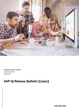 SAP IQ Release Bulletin [Linux] Company