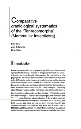 Oomparative Craniological Systematics of the 