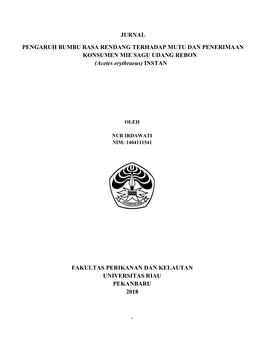 Jurnal Pengaruh Bumbu Rasa Rendang Terhadap Mutu