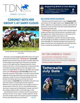 Coronet Gets Her Group 1 at Saint-Cloud