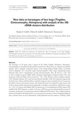 New Data on Karyotypes of Lace Bugs (Tingidae, Cimicomorpha, Hemiptera) with Analysis of the 18S Rdna Clusters Distribution