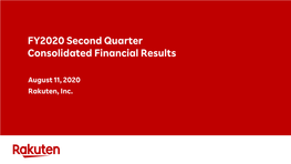 FY2020 Second Quarter Consolidated Financial Results
