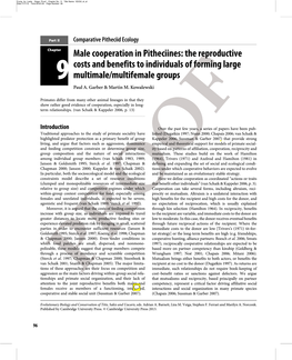 The Reproductive Costs and Benefits to Individuals of Forming Large 9 Multimale/Multifemale Groups Paul A