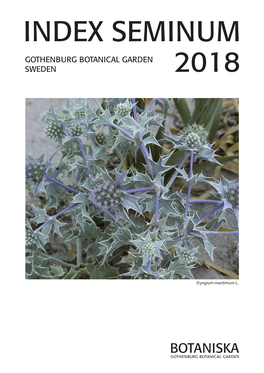 INDEX SEMINUM 2018 Gothenburg Botanical Garden, Sweden