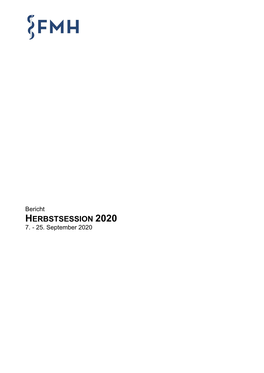 Bericht HERBSTSESSION 2020 7