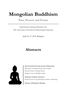 Mongolian Buddhism Past, Present and Future