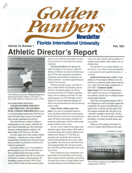 Athletic Director's Report