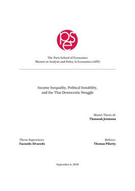 Income Inequality Political Instability and the Thai Democratic Struggle