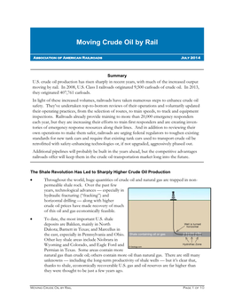 Moving Crude Oil by Rail