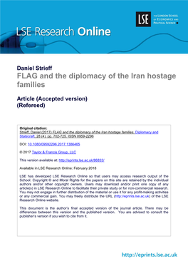 FLAG and the Diplomacy of the Iran Hostage Families