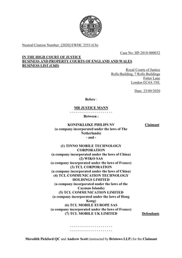 High Court Judgment Template