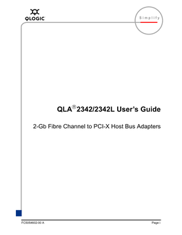 QLA 2342/2342L User's Guide