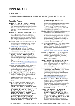 APPENDICES APPENDIX 1 Science and Resource Assessment Staff Publications 2016/17