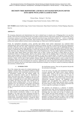 Decision Tree Repository and Rule Set Based Mingjiang River Estuarine Wetlands Classifaction