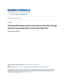 Predicting Pilot Misperception of Runway Excursion Risk Through Machine Learning Algorithms of Recorded Flight Data