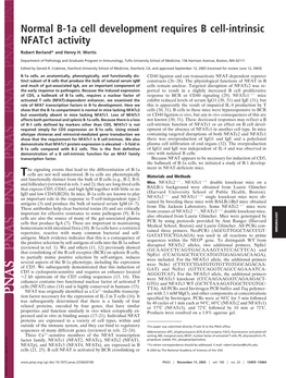 Normal B-1A Cell Development Requires B Cell-Intrinsic Nfatc1 Activity