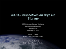 NASA Perspectives on Cryo H2 Storage