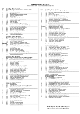 Kirkham Grammar School Coach Routes