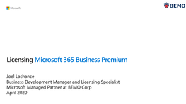 Microsoft 365 Business Licensing Deck