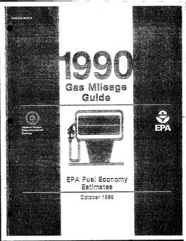 1990 Gas Mileage Guide: EPA Fuel Economy Estimates