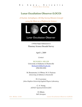 Lunar Occultation Observer (LOCO)