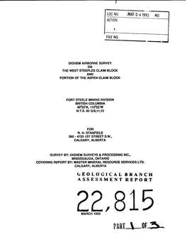 Geological Branch Assessment Report