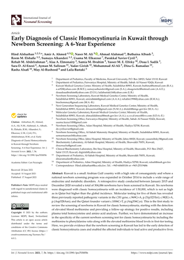 Early Diagnosis of Classic Homocystinuria in Kuwait Through Newborn Screening: a 6-Year Experience