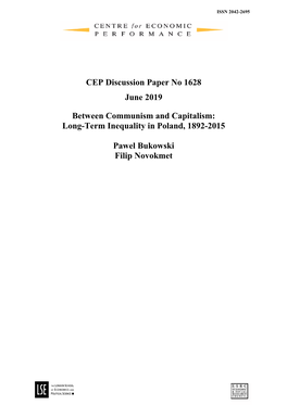 CEP Discussion Paper No 1628 June 2019 Between Communism And